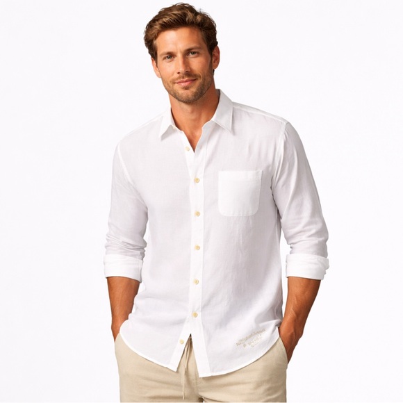 Tommy Bahama Other - Tommy Bahama Linen Shirt Mens Large White Relax Button Up Long Sleeve Casual